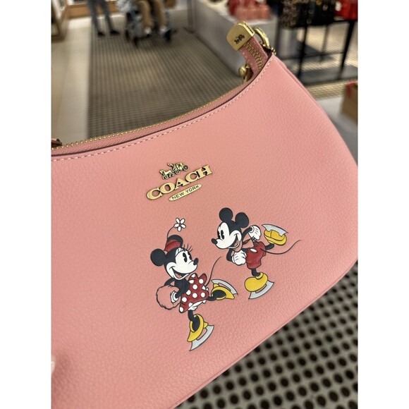 Disney X Coach CM858 Teri Shoulder Bag Ice Skate Motif Blush Multi Crossbody NWT - Picture 15 of 16